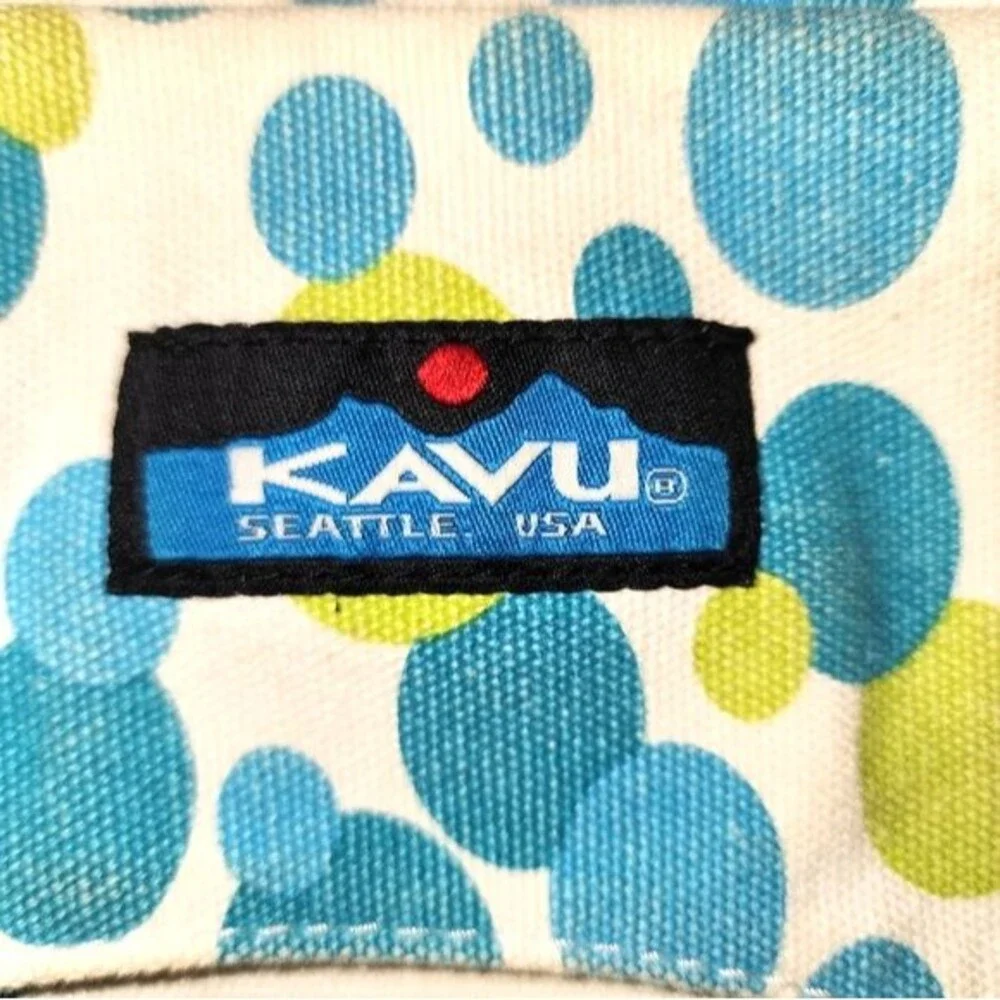 Kavu Blue & Green Polka‎ Dot Canvas Crossbody Bag 10